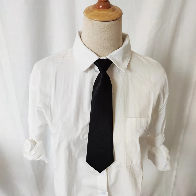 Corbata de poliéster para hombre y mujer, camisas, uniforme escolar para estudiantes, carrera Simple, doble capa, corbata pequeña corta, regalos clásicos de moda