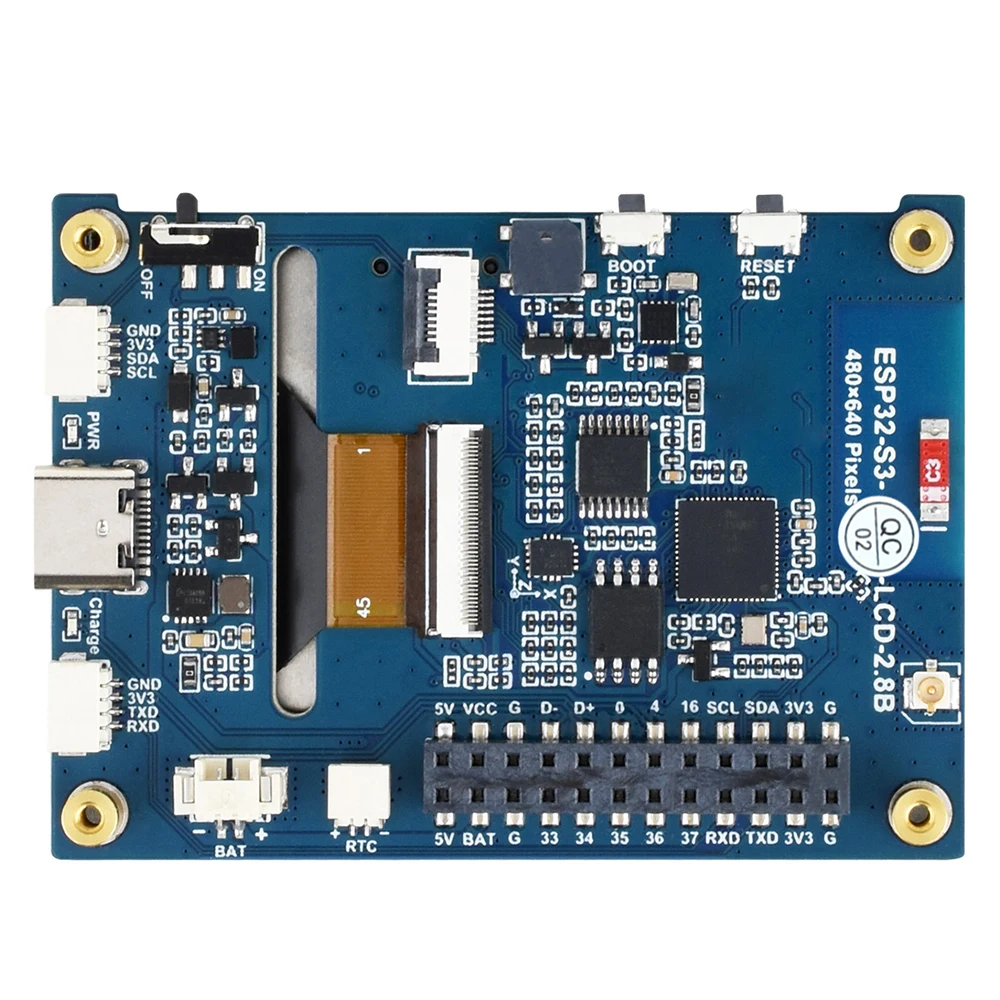 ESP32-S3 2.8inch Capacitive Touch Display Development Board 480 × 640 IPS 5-point Touch 32-bit LX7 Dual-core  2.4GHz Wi-Fi BT5