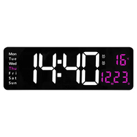 16in Digital Wall Clock Remote Control Date Week Temperature Clock Large Screen Table Clock Alarm Timer LED Display Clock