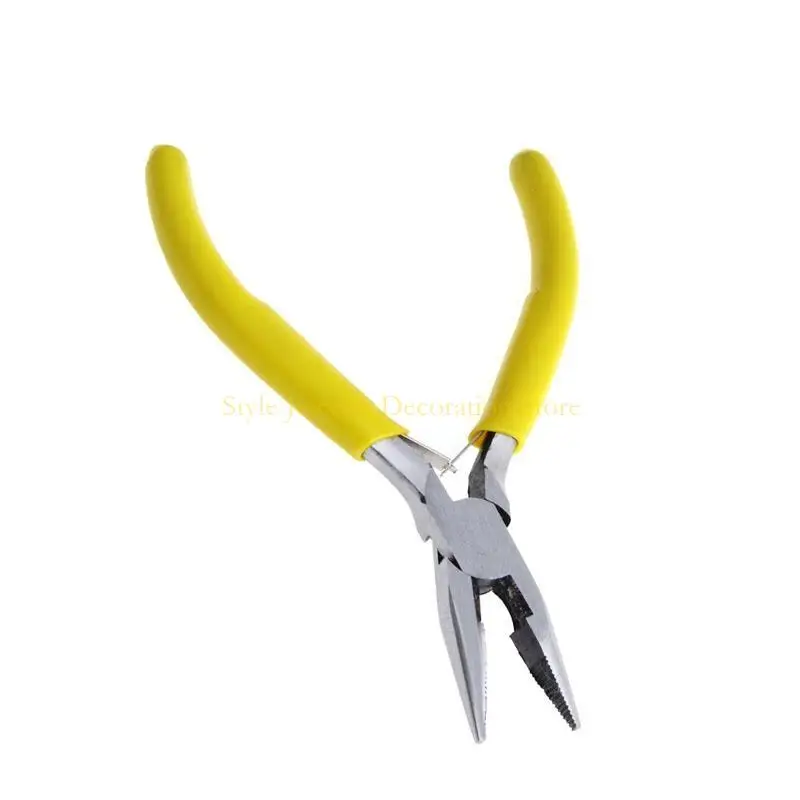 D46E Pinza per gioielli fatti a mano per con manici gomma morbida Mini Strumento gioielli a naso lungo per il lavoro