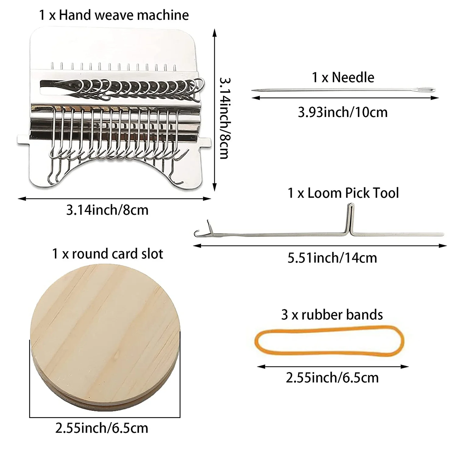 Mini Loom Speedweve Type Weave Tool,Darning Loom Quickly Mini Mending Convenient Darning Loom DIY Weaving Arts 14 Hooks