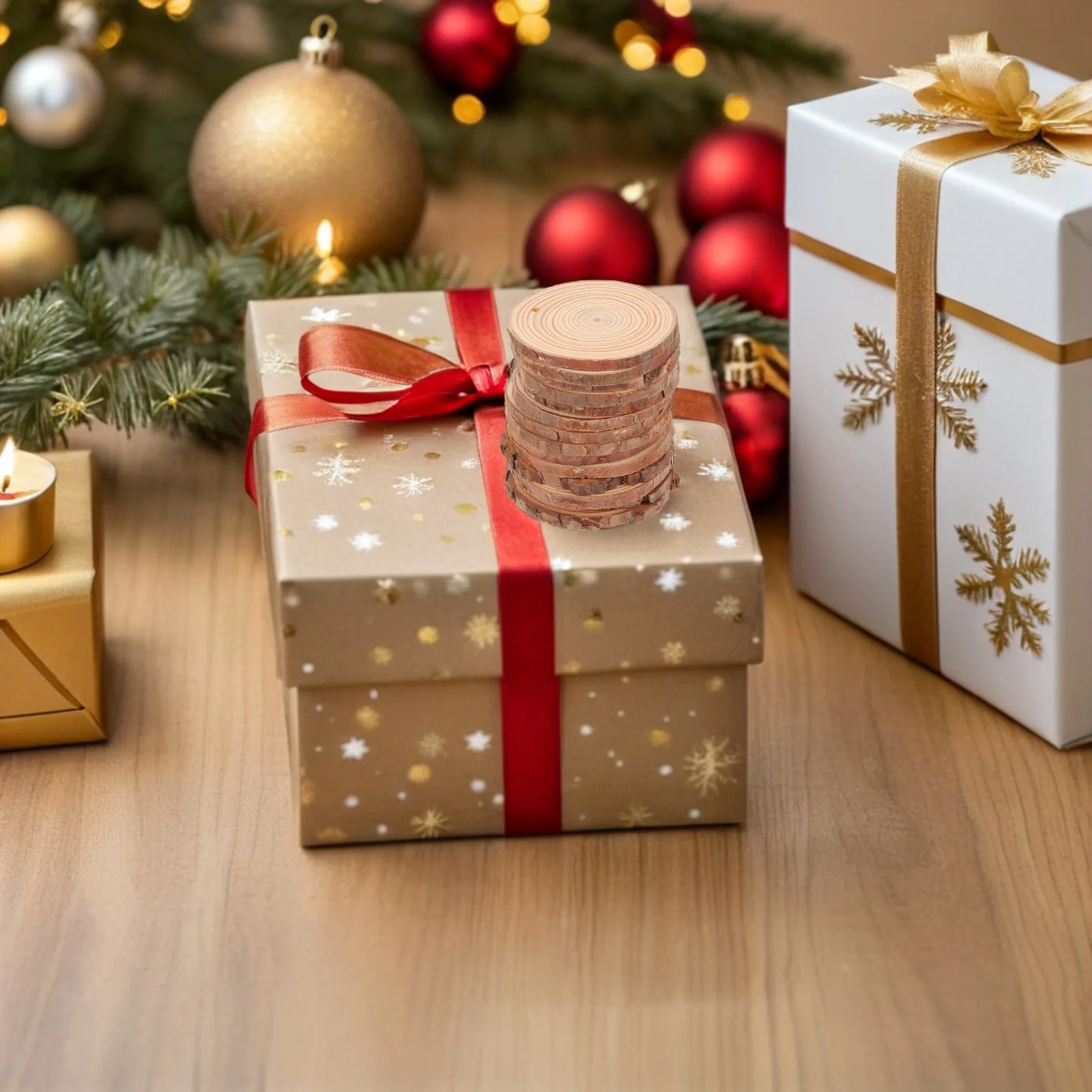 

30Pcs Unfinished Wood Rounds with Twine String Rustic Charm for Home Decor DIY Projects Versatile Use Wood Discs for Crafts