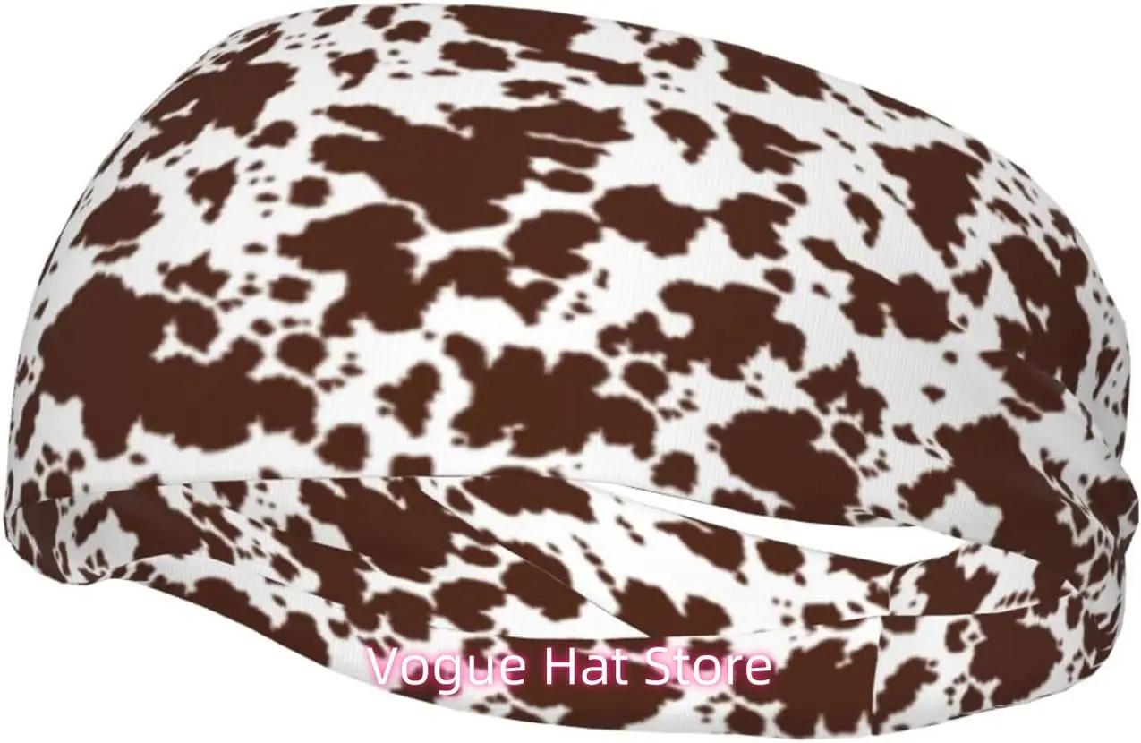 

Cow Headbands for Women Workout Sweatband for Running Cycling Football Yoga Non Slip