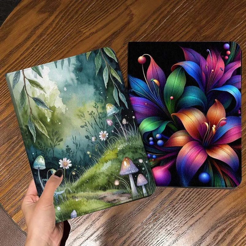 

Cartoon Mushroom Forest Path Gift Tablet Case For Apple iPad Air Pro mini 1 2 3 4 5 6 7 8 9 11 M2 M3 M5 M4 5th 6th 7th 10th 11th