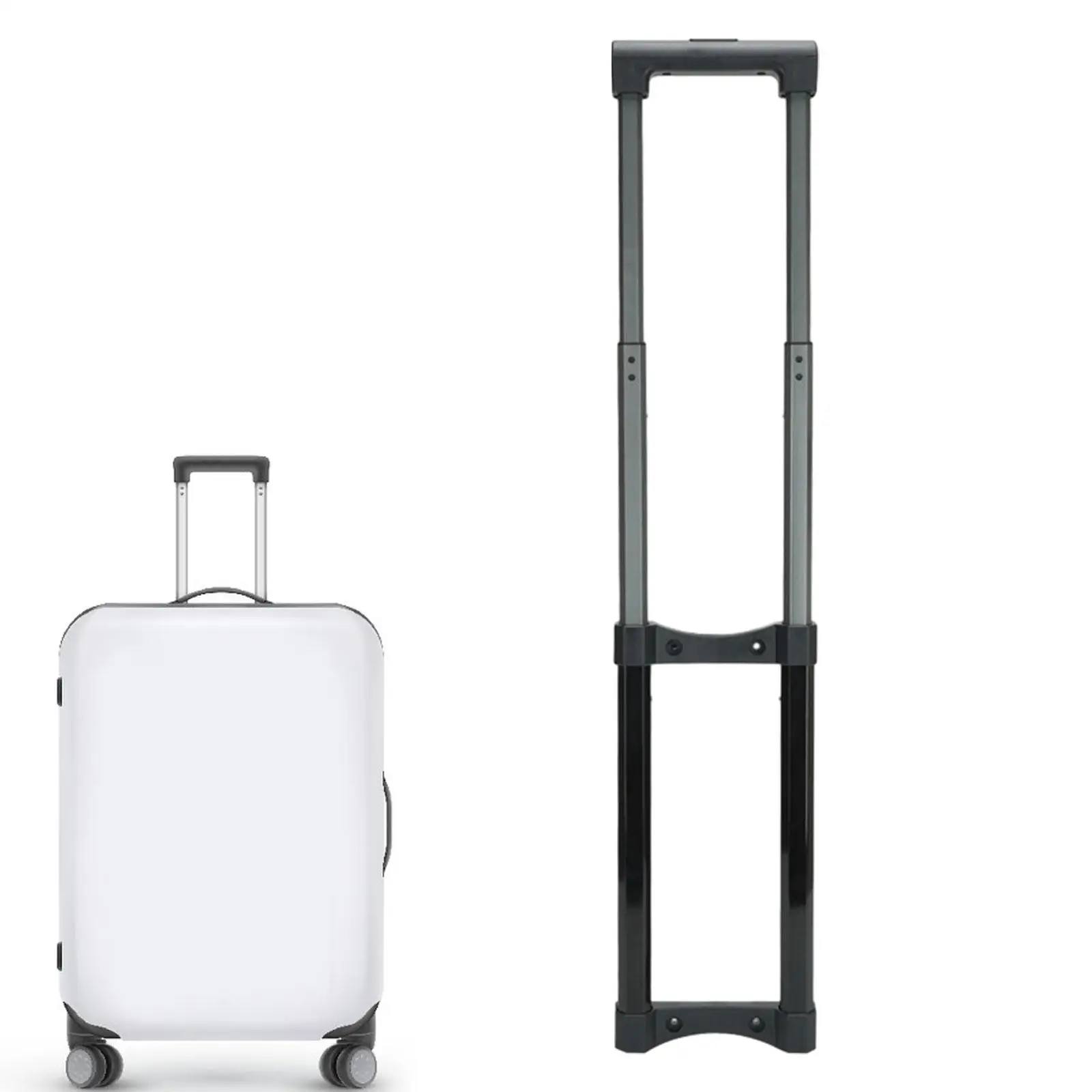 DIY 여행 가방 텔레스코픽 핸들 예비 부품, 컴팩트 블랙 여행 액세서리, 내구성 신축성 금속 풀 로드 길이 82cm