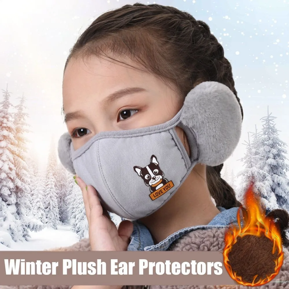 Moda respirável crianças earmuffs à prova de frio à prova de vento inverno máscaras quentes crianças acessórios earlap boca capa ciclismo