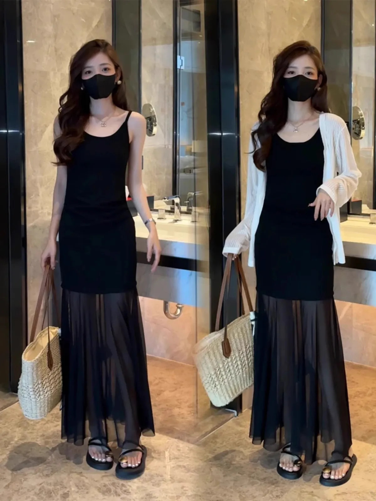 

Сексуальный летний солнцезащитный кардиган для пикантных девушек, женский модный костюм из двух предметов, длинный свеч, круглый Ne, другой материал 00%