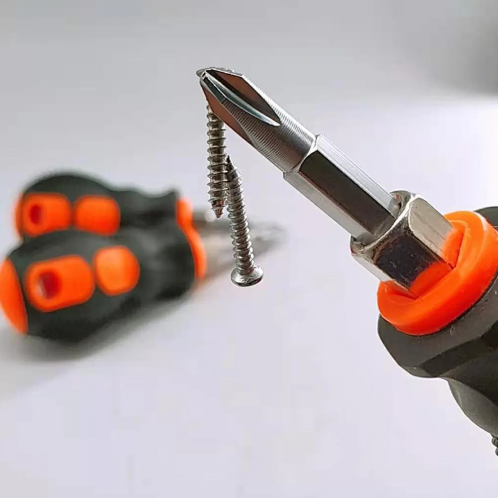 Stubby Screwdriver, 2 in 1 Short Magnetic Screwdriver With Phillips Head and Flat Head, Small Pocket Screwdriver