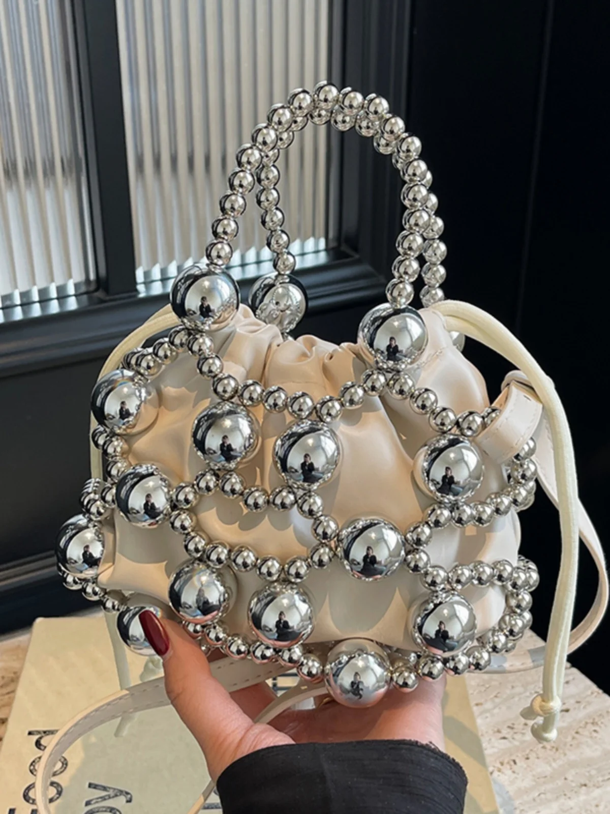 

Сумка CisirKnow Beaded Buet: универсальная женская сумка через плечо, повседневная мягкая кожаная сумка-тоут в британском стиле