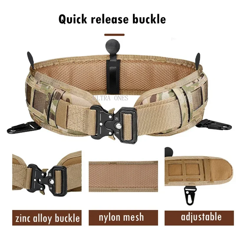 Tactical Belt Quick Release Men\'s Molle Belts Outdoor Hunting Combat Training Multifunctional Nylon Girdle Shooting Sports Gear