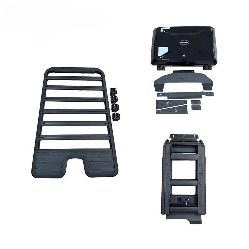 factory wholesale 4x4 off-road car accessories abs body kit ladder black Luggage frame bag kit for jetour