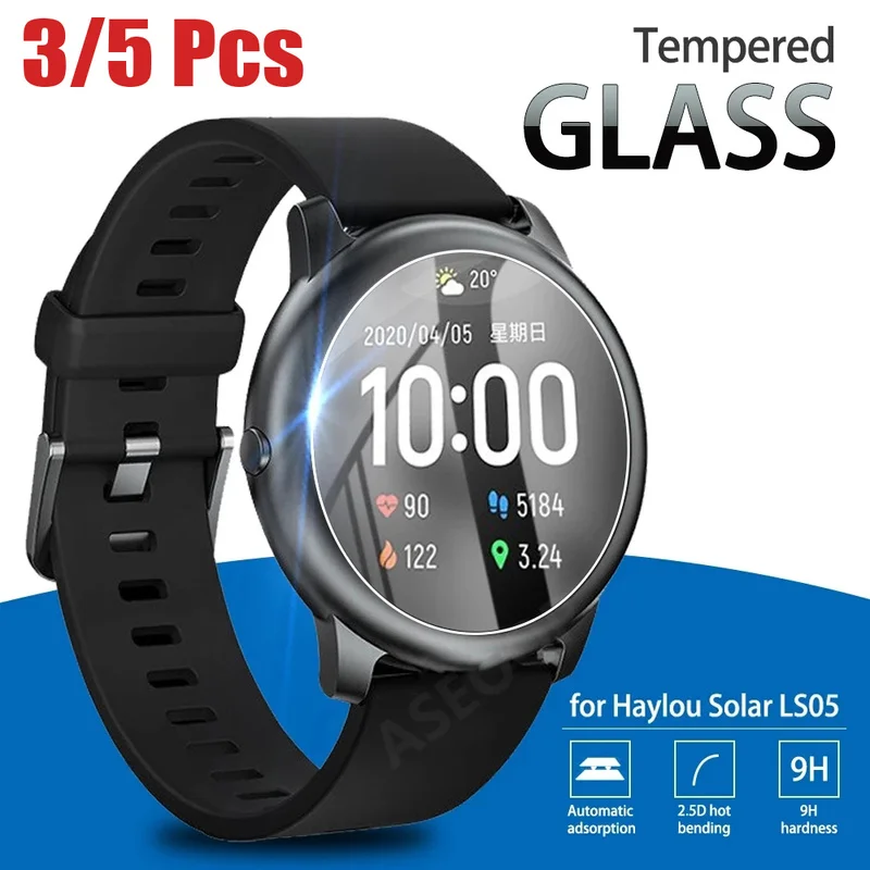 Screen Protector Tempered Glass for Haylou Solar LS05 Smartwatch Clear Protective Film for Xiaomi Haylou Solar Watch Accessories