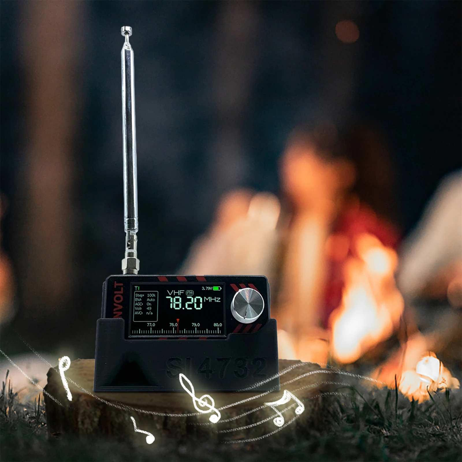 Für ATS MINI SI4732 DSP Radio Receiver Fall mit Integrierter Sound Guide Groove Universal Radio Halterung Radio Spezielle Ständer