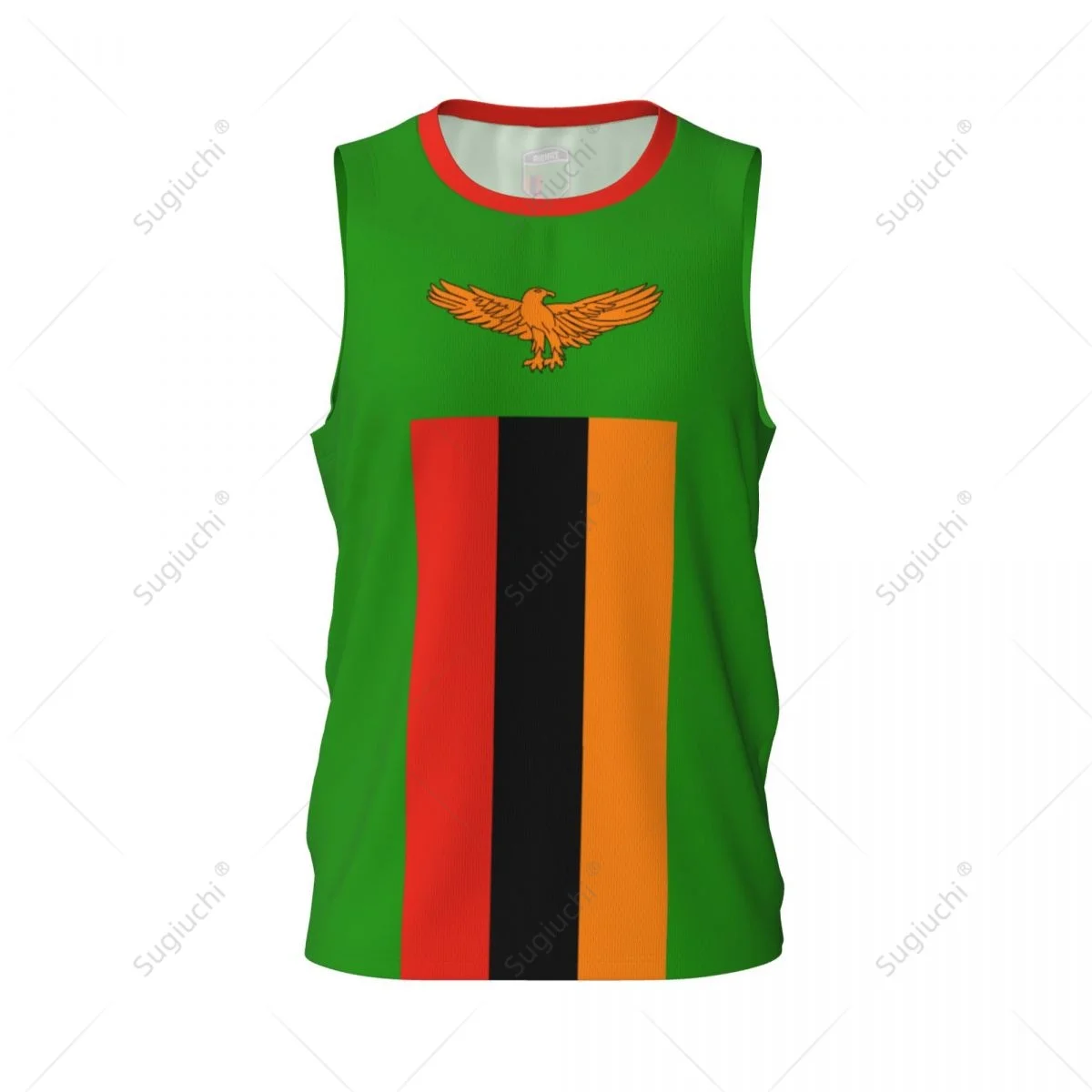 Zambia Flag Men Basketball Sports Running Fitness Multifunction Sleeveless tshirt Exclusive Custom Name Nunber