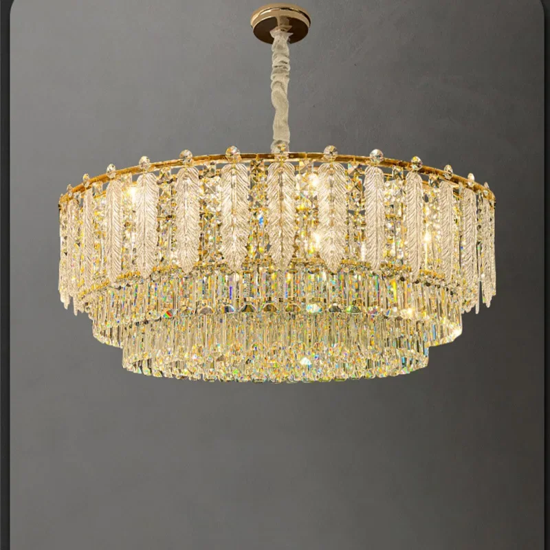 

Cross-border living room lights, light luxury chandeliers, atmospheric model rooms, dining room crystal lamps