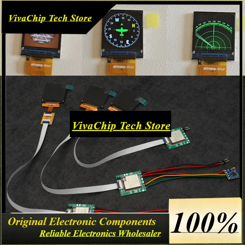 VIVaSRC Plane Flight Simulator Cockpit 1.54inch Screen Attitude Indicator/Compass/Radar Interface 4.8-5.2V Dashboard Instrument