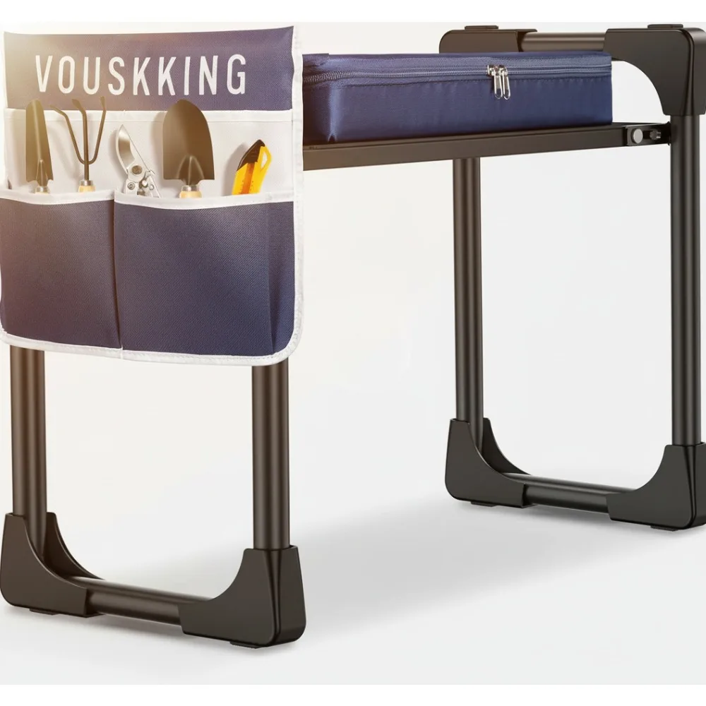 

Foldable Garden Kneeler and Seat, Thick Soft Pad with Magnets, Heavy Duty 350lbs Stool, Gardening Gift for Men Women