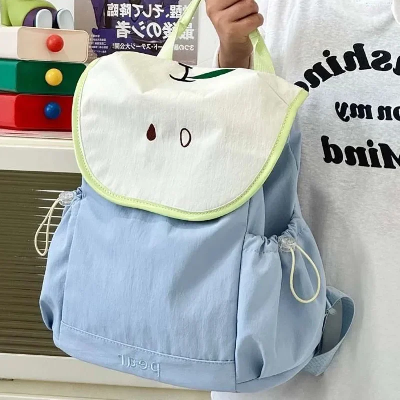 Apple Red Backpacks Back To School Kawaii Y2K Guava Cartoon Nylon 10 Inch Student Versatile Backpacks Zipper Mini Backpacks New