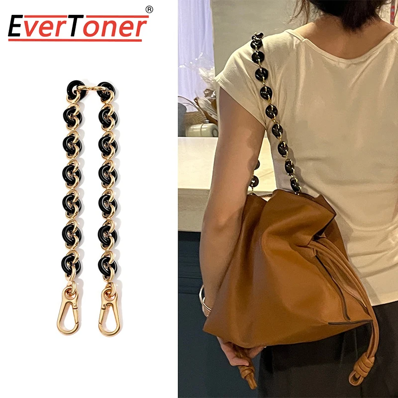 EverToner-Bolso de metal con forma de donut acrílico, correa para el hombro, cadena cruzada, bolso de hombro de flamenco Lo-we, cadena decorativa versátil de resina