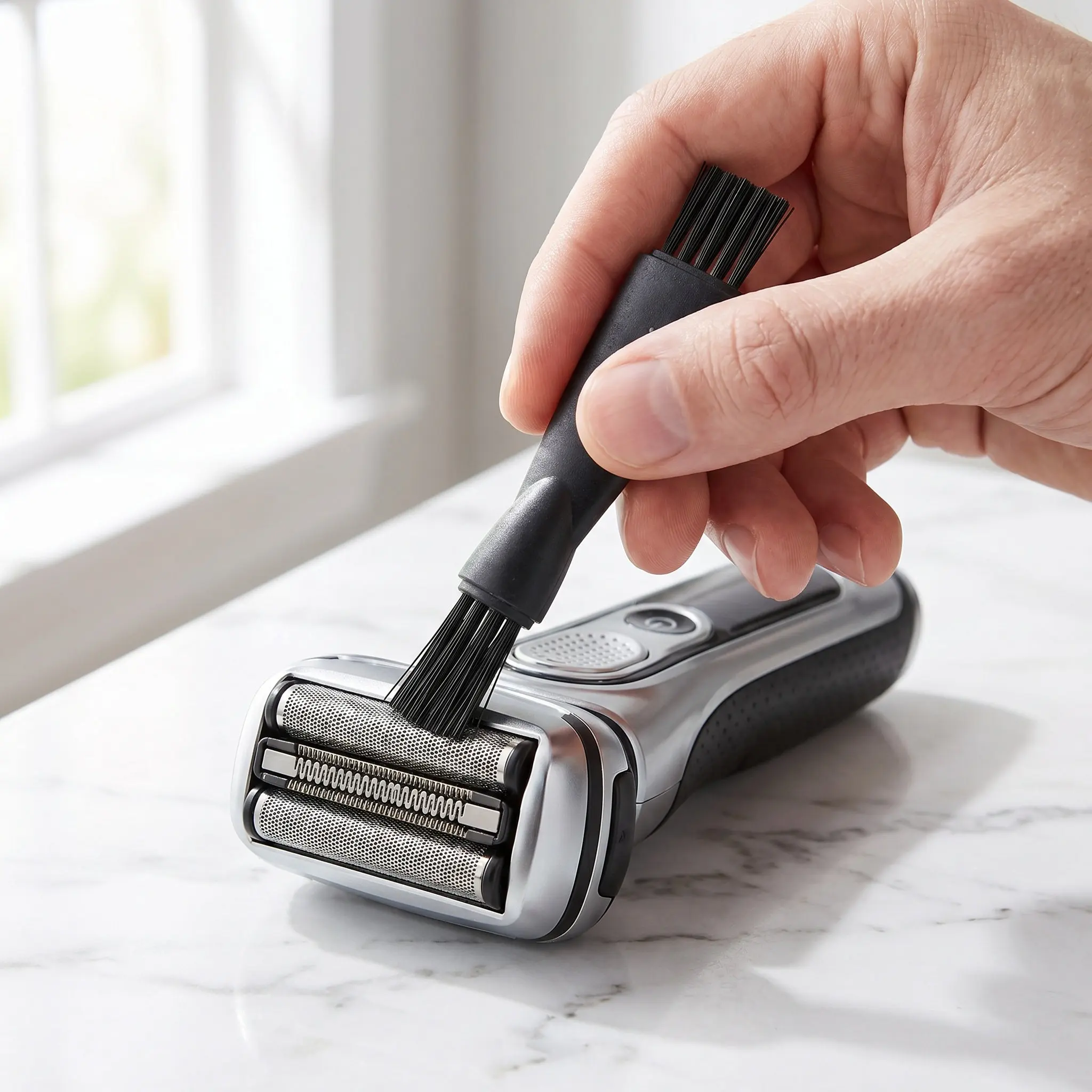 10Pcs Razor Cleaning Brushes Black Mini Electric Shaver Replacement Cleans Beard Residue and Dust Suitable for Home Travel