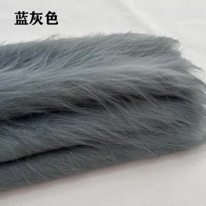 Schwarz Grau Farbe Nachahmung Plüsch Lange Pelz Stoff Für Nähen Spielzeug Puppen Kunstpelz Stoff Teppich Schuhe Tasche Handgemachte Handwerk – Detail 3