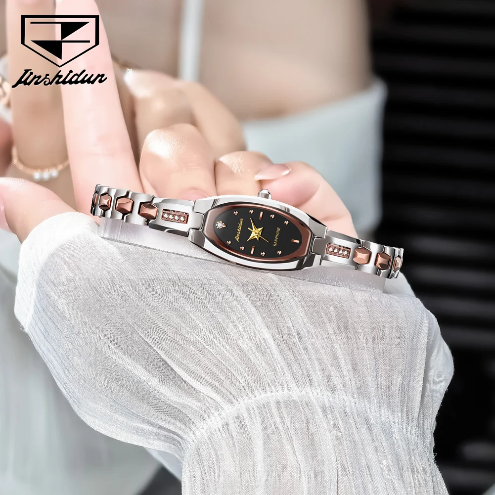 JSDUN 6531 Original Quartz Watch for Women Sapphire Mirror Tungsten Steel High-end Luxury Woman Watch Retro Elegant Ladies Watch