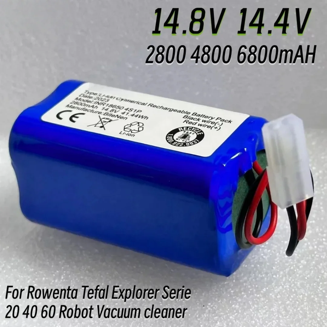

6800mAh RS-RT900866 for Rowenta Tefal Explorer Series 20 40 60 Robot Vacuum Cleaner Lithium ion Battery Side Brush Accessories