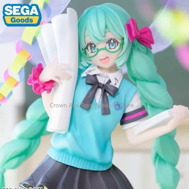 SEGA Luminasta Virtual Singer Anime Figure Hatsune Miku 16th Anniversary Action Manga Figures Model Trendy Toys for Kids Gifts