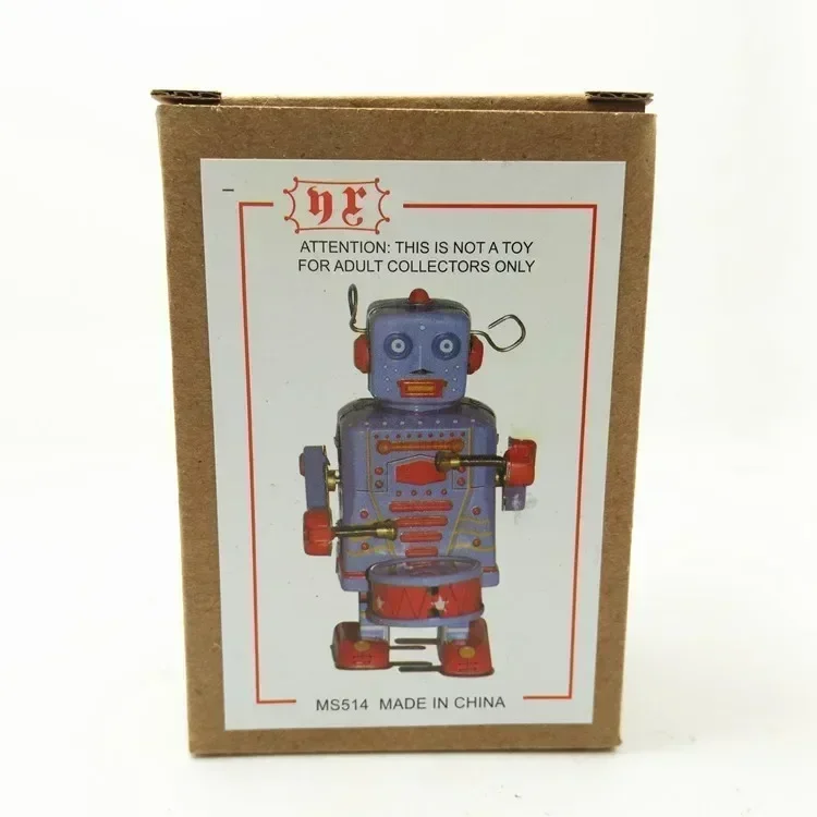 

Wind Up Toy Walking Tin Band Play Gong Drum Robot Recall Mechanical Collection Retro Clockwork Metal Children Christmas Gifts