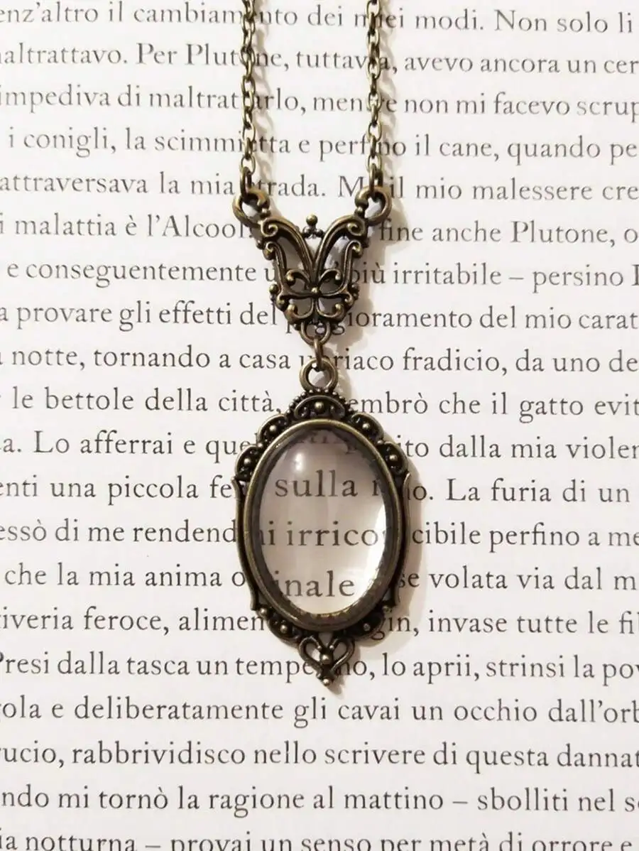 

Gothic Retro Magnifying Glass Pendant Necklace For Women Steampunk Victorian Jewelry