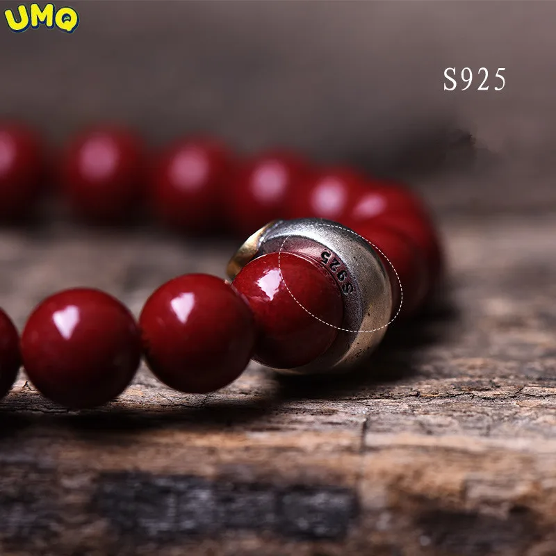 High Content Natura Xiangxi Original Ore Cinnabar Bracelet Men's and Women's Accessories Jewelry Beads Buddha Amulet HandString