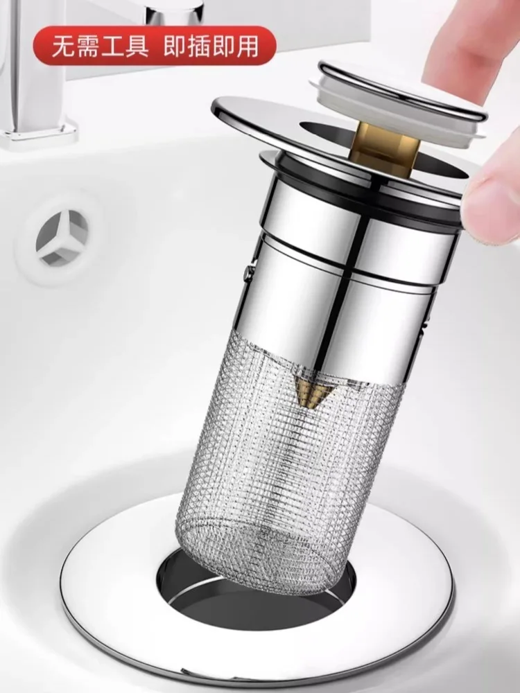 Filtre de vidange de sol en acier inoxydable, bouchon de lavabo Anti-odeur, noyau de rebond Pop-Up, bouchon de lavabo, collecteur de cheveux, filtre d'évier de douche
