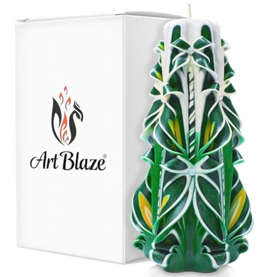 

Carved Candles - Handmade Long Burning Decorative Luxury Candles - Unscented - Perfect for Home Decor, Birthdays, Romantic Occa