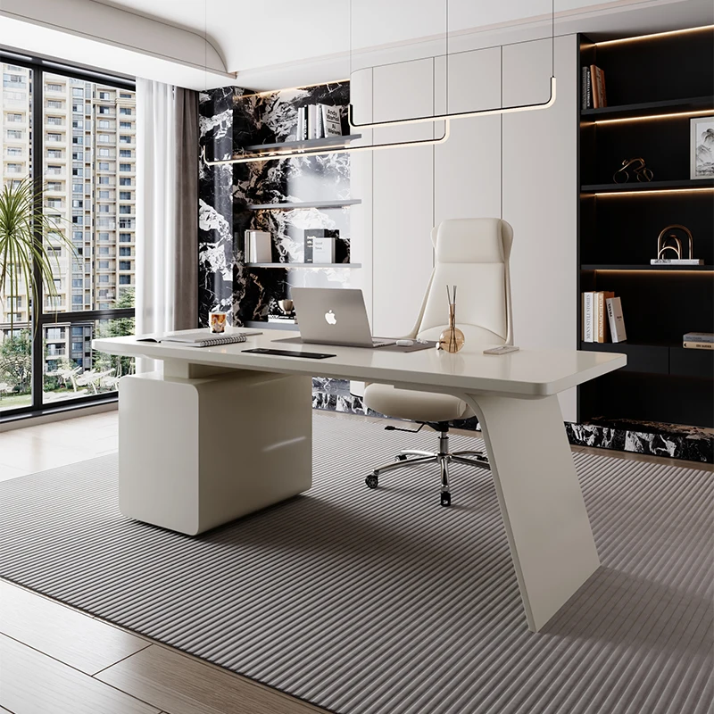 

Эстетичный офисный стол в скандинавском стиле, роскошные органайзеры для руководителя, офисный стол с местом для хранения, минималистичный дизайн, мебель для дома и офиса