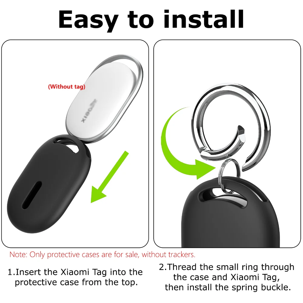 2026New Silicone Protective Case for Xiaomi Tag Tracker Anti-scratch Full Coverage Cover with Metal Keyring Accessories