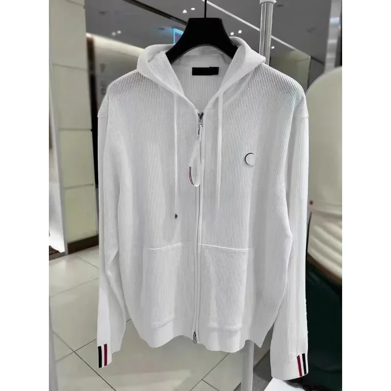 24 Summer New Golf Clothing Men's Tops Sports Cooling Breathable Casual Knitted Hooded Jacket