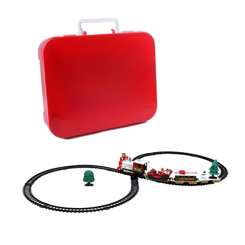 for  Christmas Electric Train Set with Music Lights Railway Track Model For Kids Home Party Holiday Gift