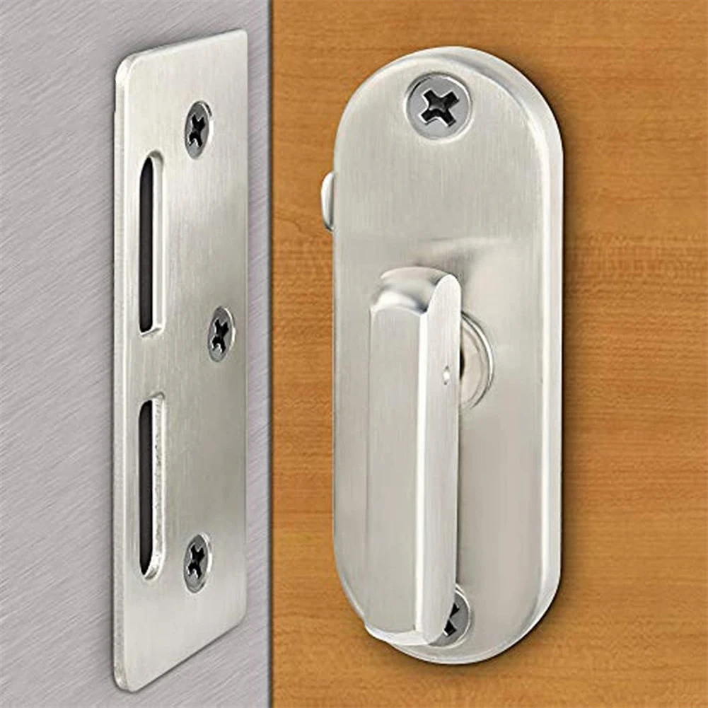 1pcs 304 Stainless Steel Hasp Latch Lock Gate Latches Door Lock Sliding 90 Degree Sliding Door Privacy Lock For Family Bedrooms