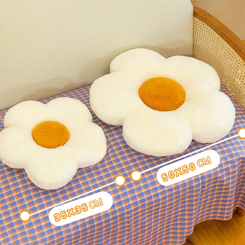 Cojín de felpa con forma de flor para silla, almohada suave con diseño de girasol, ideal para decoración del hogar, sofá, sala de estar y dormitorio, ideal para regalo de cumpleaños