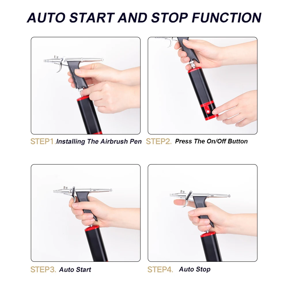 Personal Cordless Airbrush With Compressor Kit Replace Battery Noiseless Super Works High Power Type C USB Pneumatic Tool