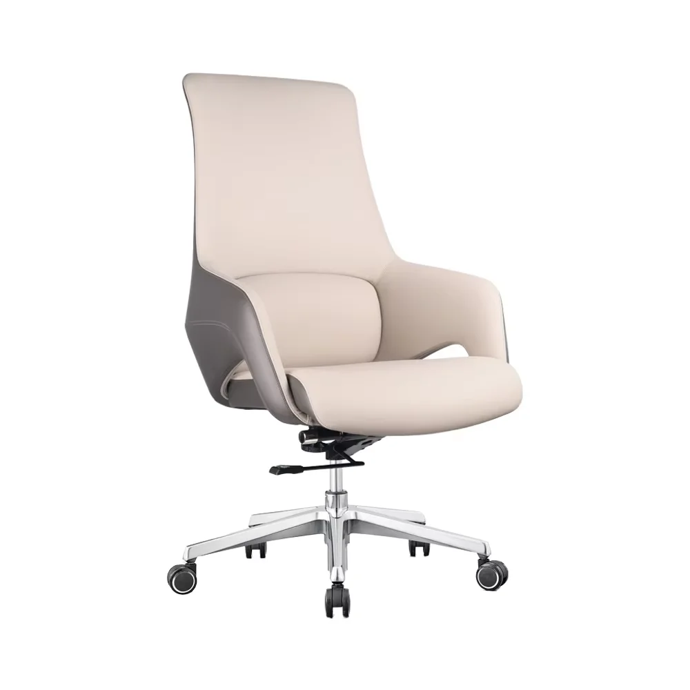 

Высококачественное офисное кресло, удобное вращающееся кресло с откидной спинкой для руководителя, кожаное офисное кресло со средней спинкой