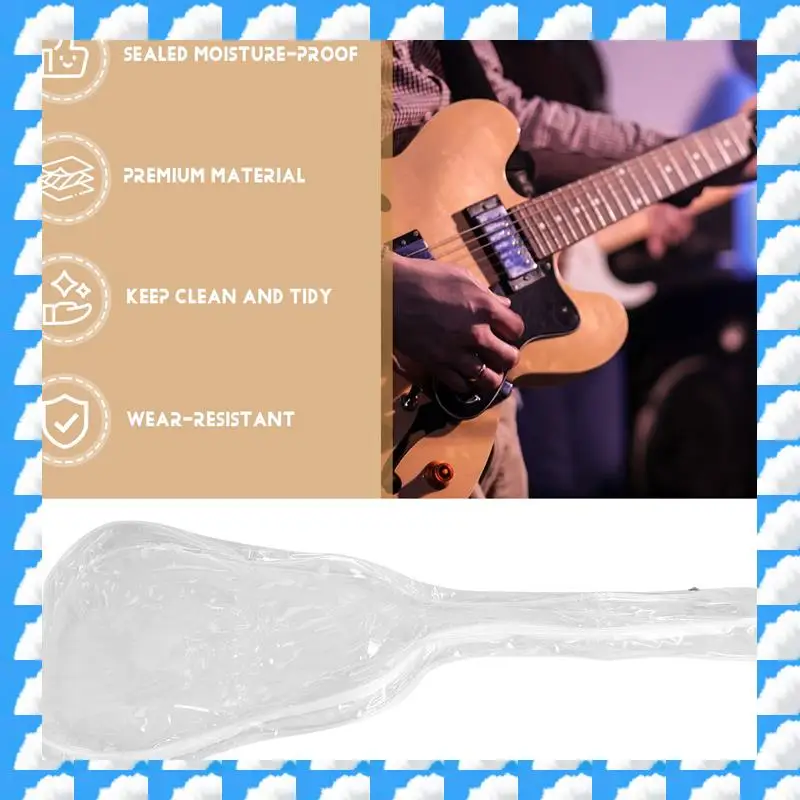 

ONGE Guitar Dust Cover Water Resistant Transparent Guitar Shell Case Dust Cover For Electric Guitar Accessories