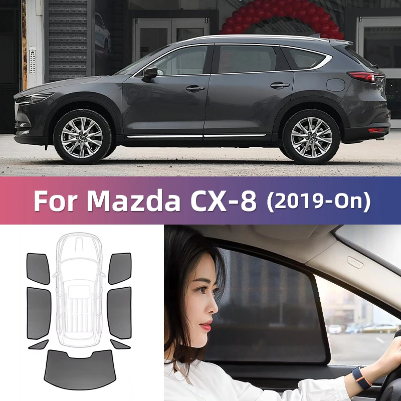 

Для Mazda CX-8 CX8 2019-2023 2024, автомобильная Солнцезащитная лампа, чехол на лобовое стекло, Солнцезащитная штора, сетчатая занавеска, Штора на заказ