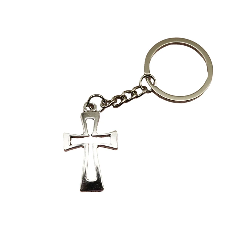Fashion Hollow Cross Pendant Keychain For Women Men Creative Car Key Ring Simple Retro Backpack Decoration Accessories Gifts