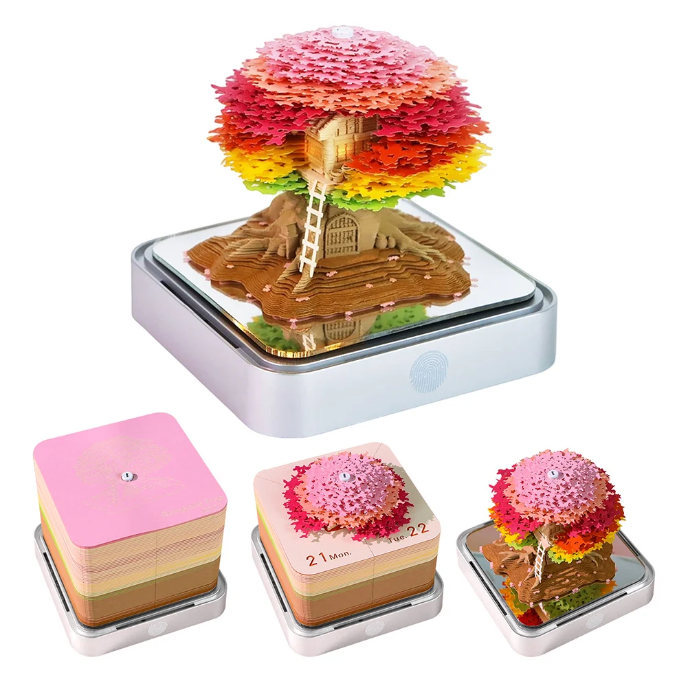 2026-3d-紙ポップアップカレンダー桜のツリーハウスティアオフノート卓上の装飾ギフト女性ティーンカップルクリスマス