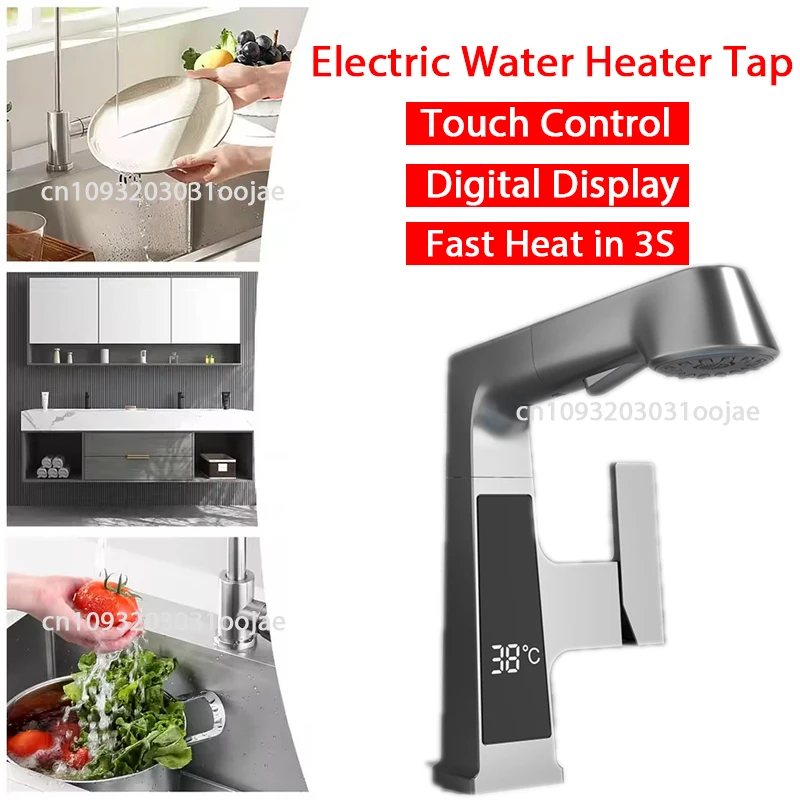 

Tankless Water Heater Faucet Shower Instant Water-Heater Electric Tap Heating Instant Hot Water for Kitchen and Bathroom