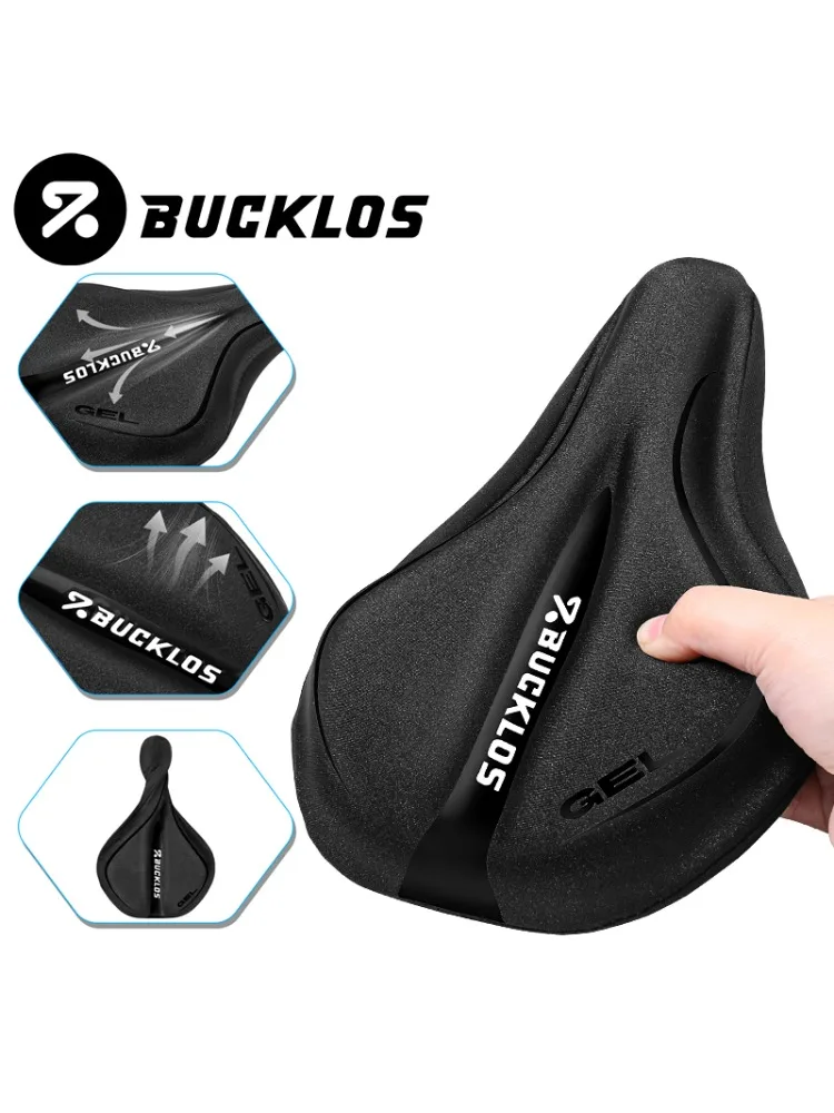 AliExpress BUCKLOS Thicken Comfortable Bicycle Saddle Cover Silicone Cycling Seat Cover Soft Sponge Shockproof MTB Road Bike Cushion Cover