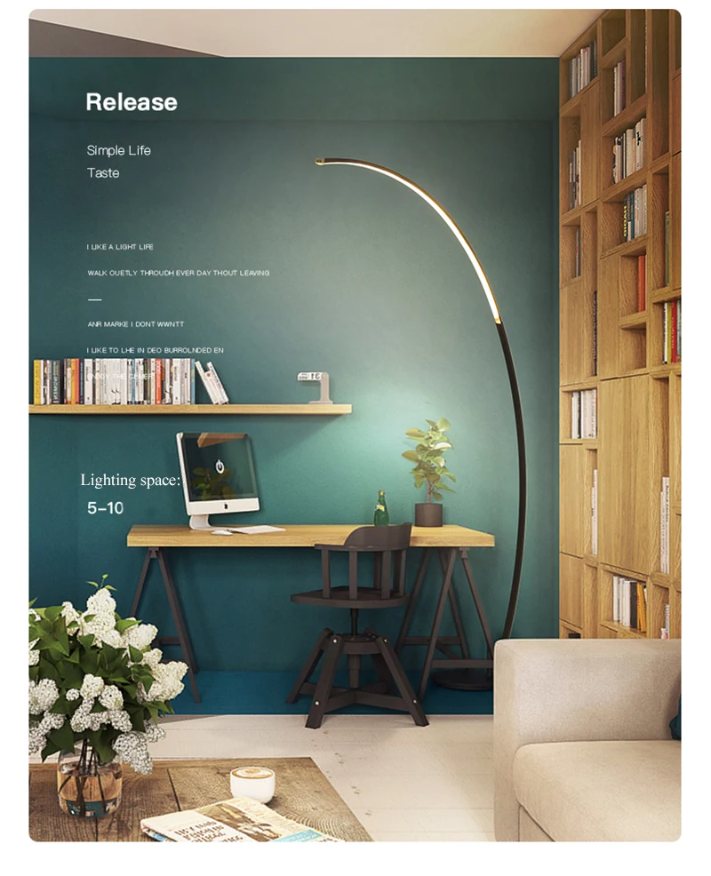 Nordic LED Corner Floor Lamp Simple Black White Floor Light For Dining Room Living Room Bedroom Study Home Decor Stand Light