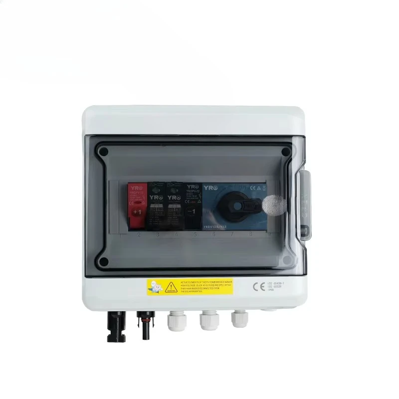 YRO 1 In 1 Out 1000V Solar Combination Safe Key Lock Box AC/DC Pv String Combiner Box Solar Panel Connector Junction Box