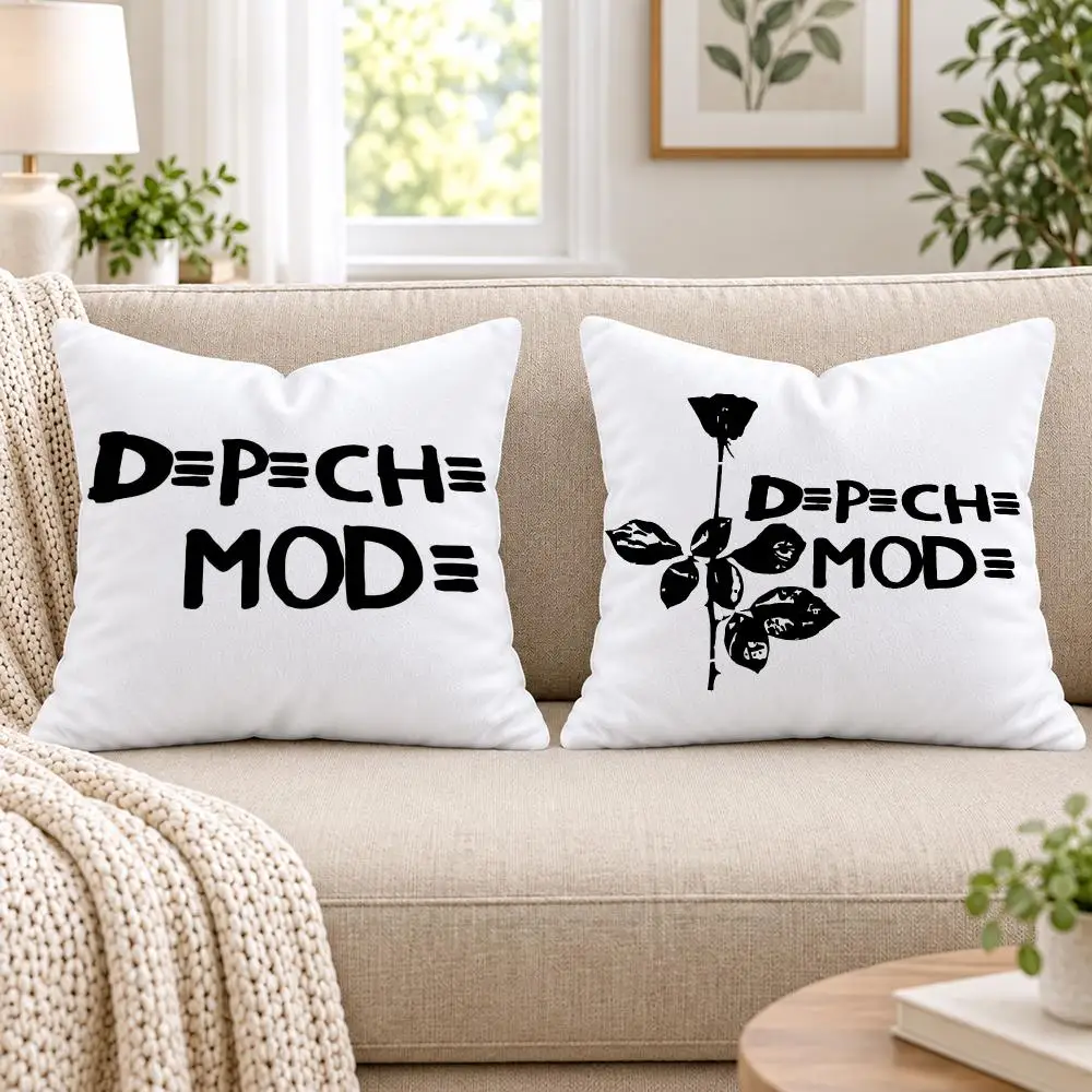 Rock Band D-DEPECHE MODE Cushion Cover Short Plush Double-Sided Printing Sofa Bedroom Pillow Case Aesthetic Home Decor